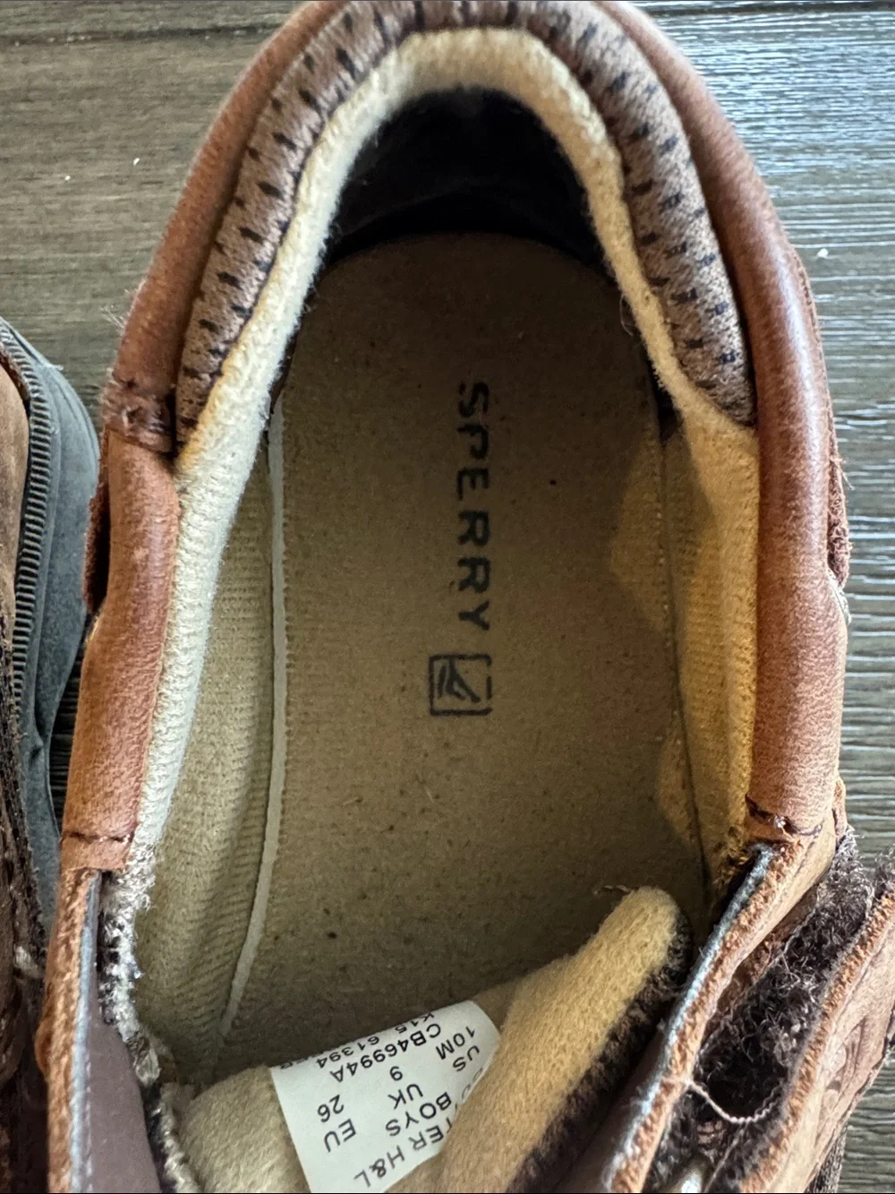 Sperry Kids Tan Leather Moccasin Velcro Slip-On